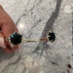 KENDRA SCOTT • Gold Black Onyx Cuff Bracelet